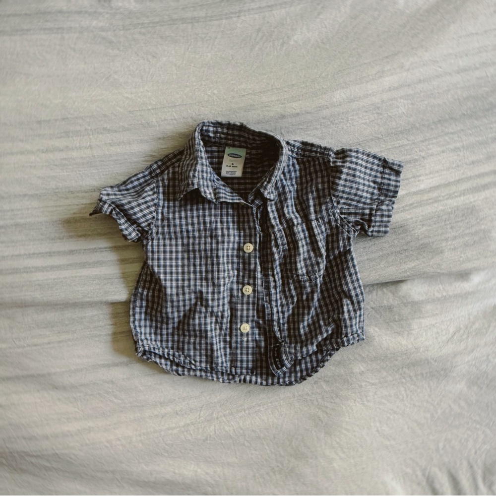 Old Navy Blue Button Down Baby Shirt
